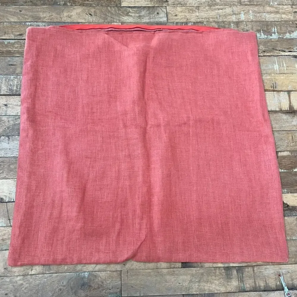 Barclay Butera Breeze Scarlet Linen Greek Key Pillow Covers 21” X 21”